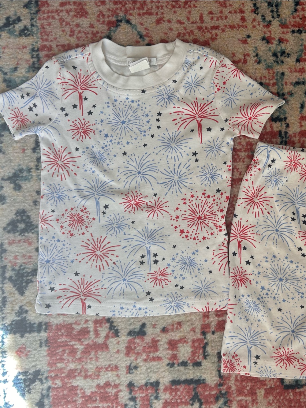 3T Fireworks pajama set- 100% Organic Cotton- EUC
